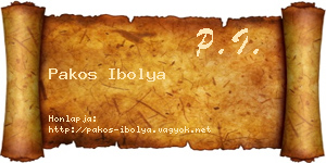 Pakos Ibolya névjegykártya